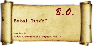 Bakai Ottó névjegykártya